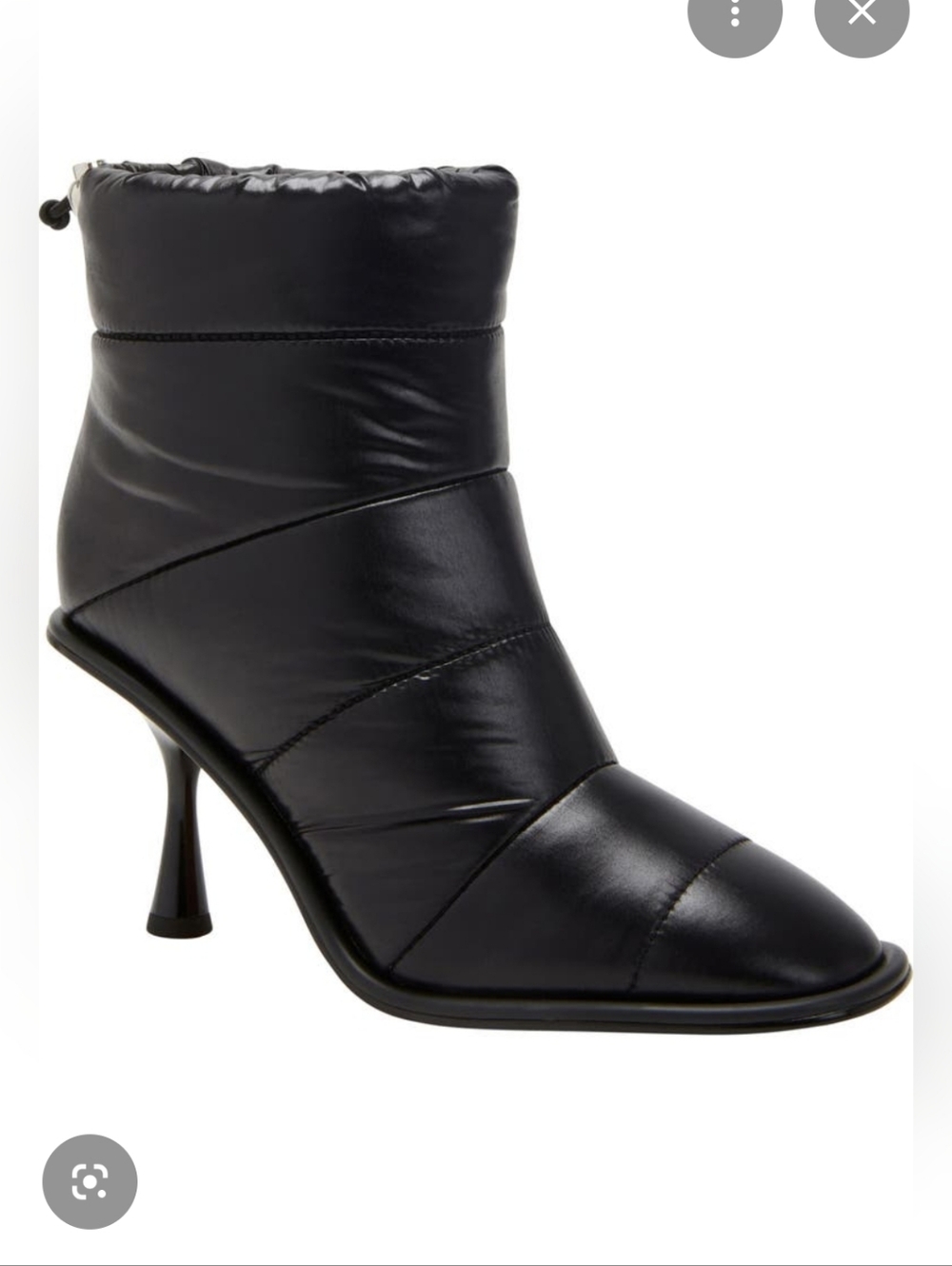 Katy Perry Leelou Black Quilted Pointed-Toe Stiletto Ankle Boots